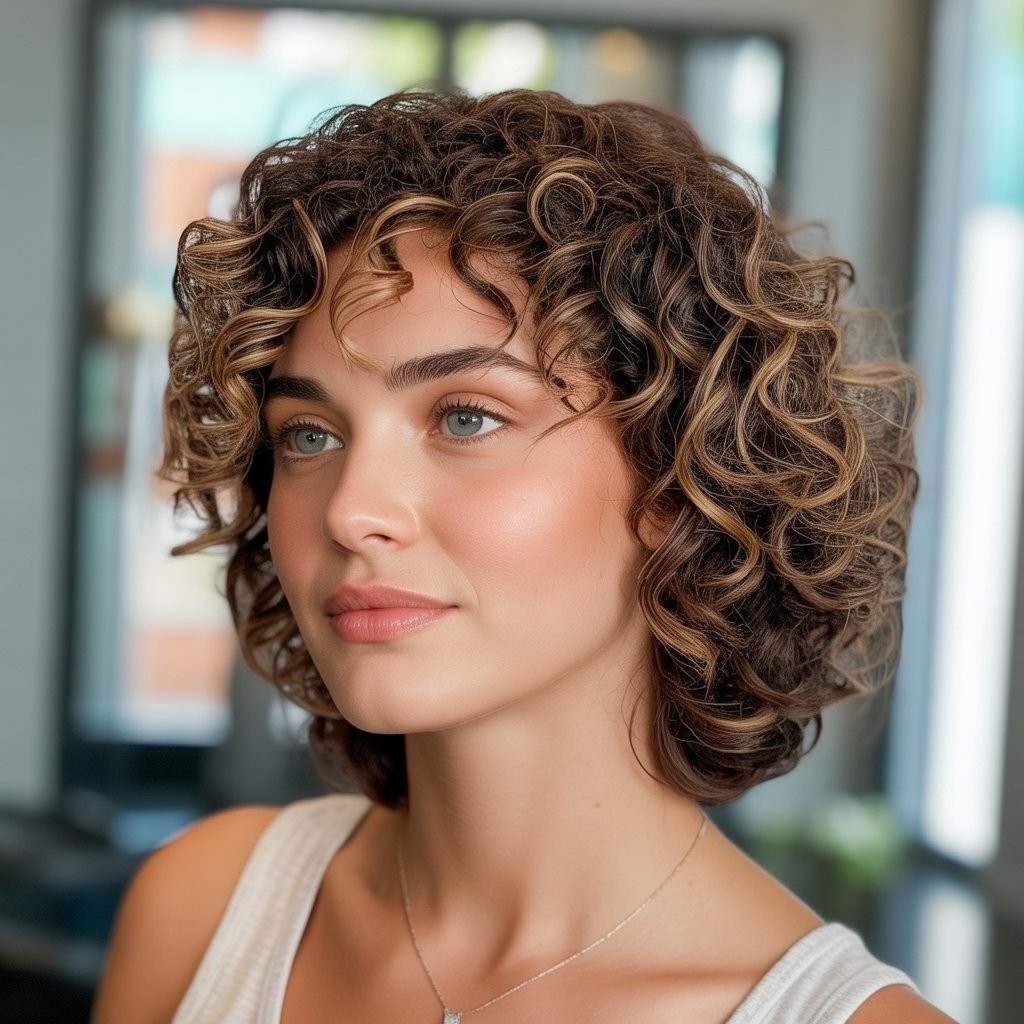 Curly Stacked Bob