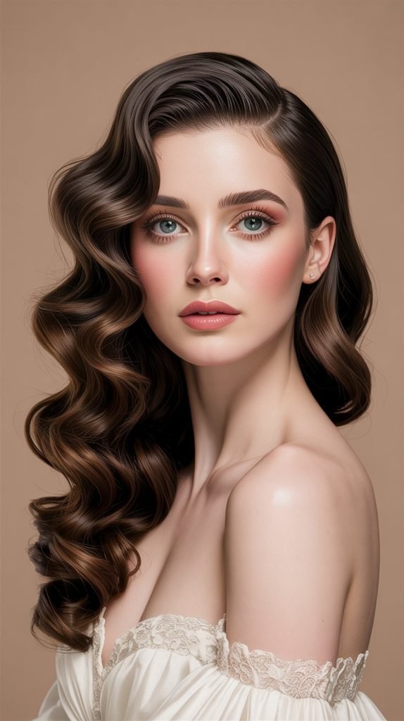 Long Side Bangs with Ringlet Curls