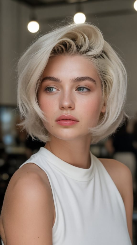  Stacked Bob with Feathered Crown