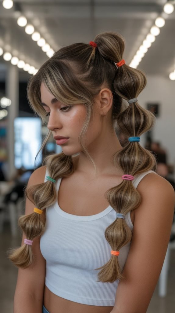 5. Whimsical Bubble Ponytail