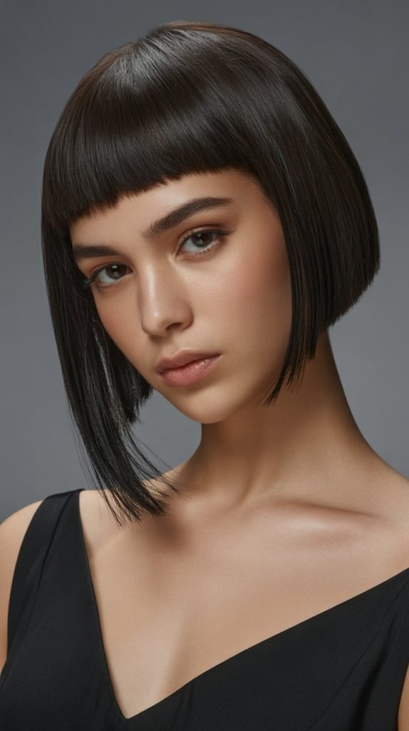Angled Bob with Micro Bangs