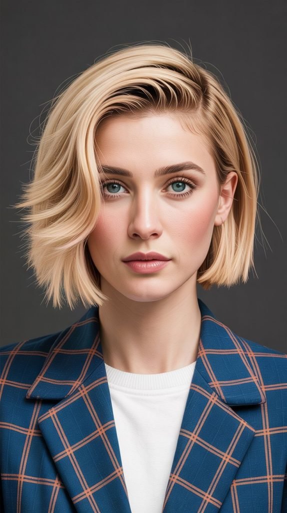 21. The Inverted Blonde Bob with Graduated Layers