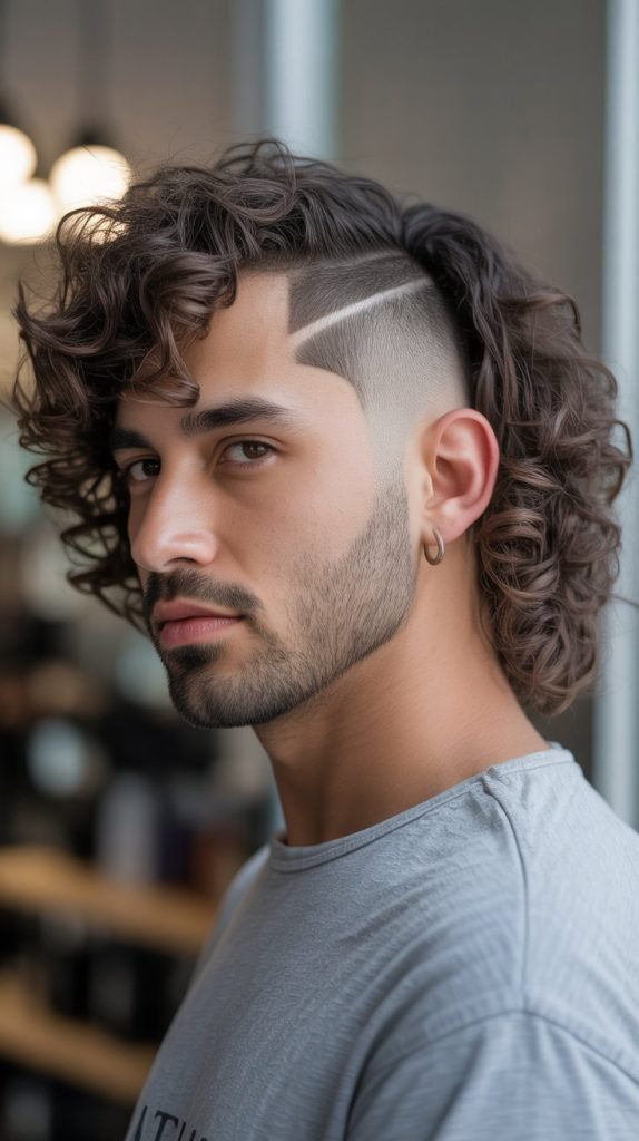 14. Scissor Fade with Loose Curls