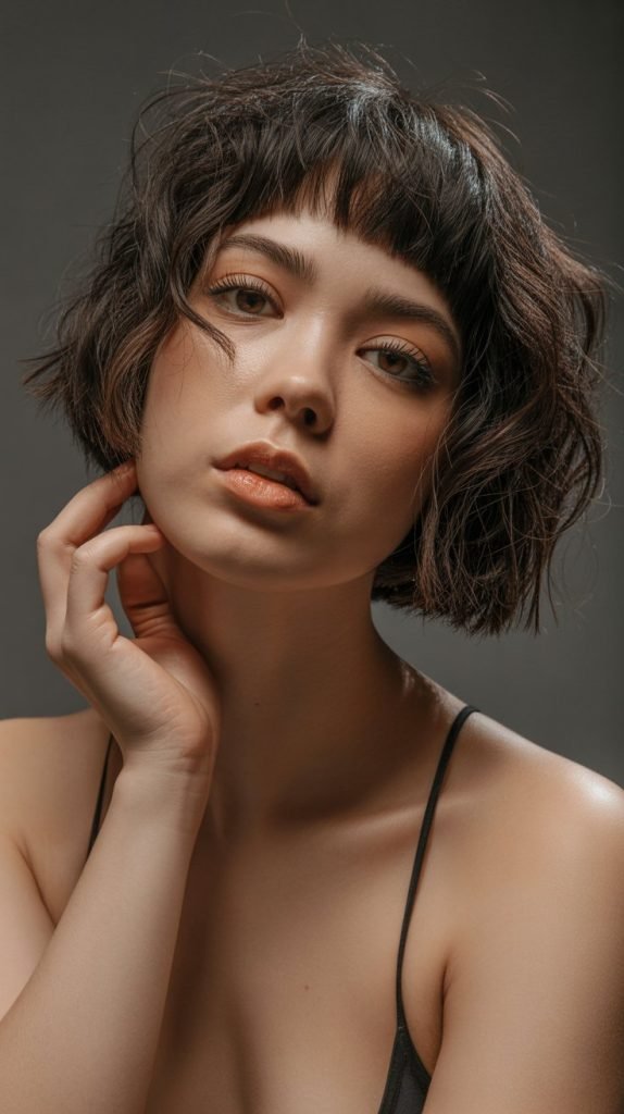 Textured Bob with Irregular Fringe