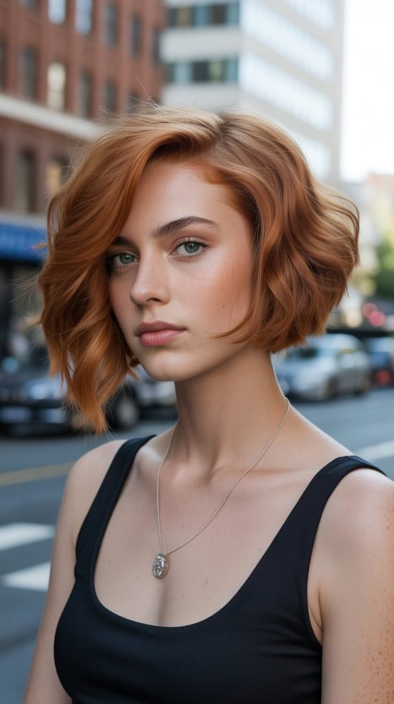  Asymmetrical French Bob for Wavy Hair