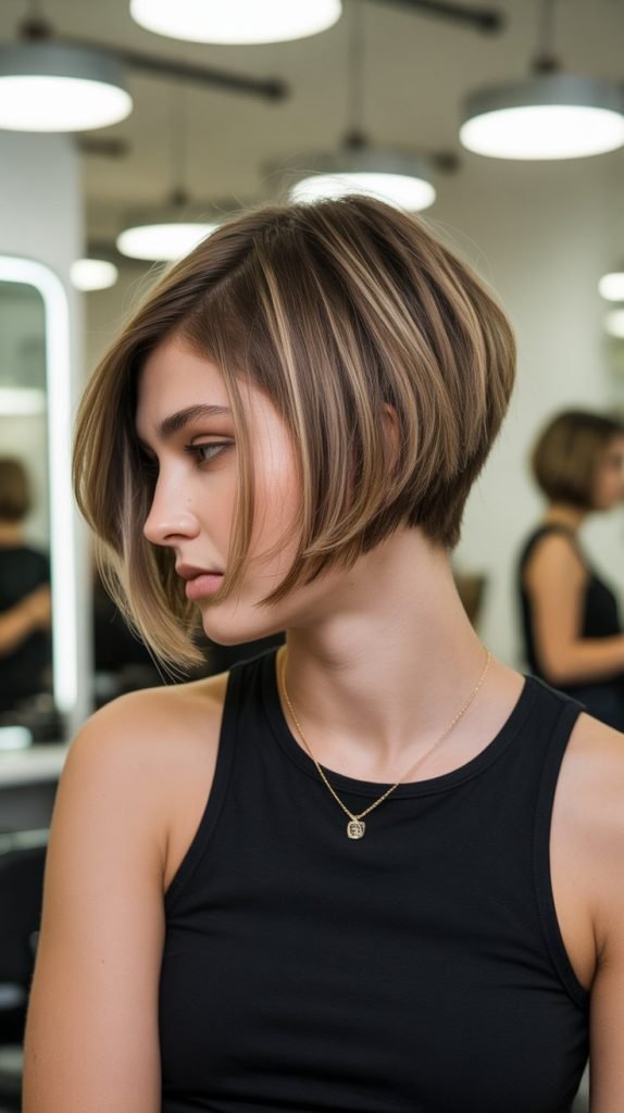  Asymmetrical Layered French Bob