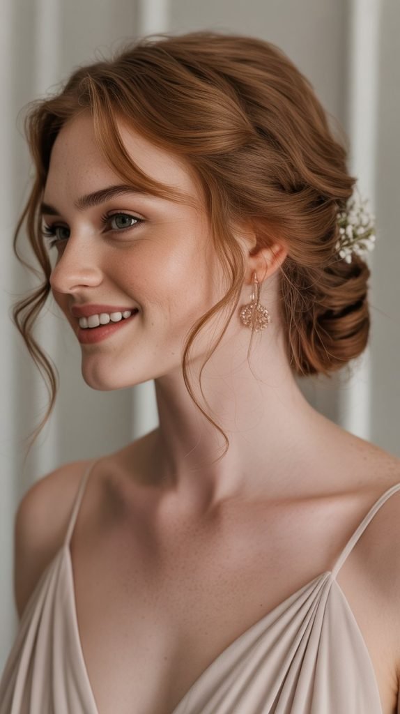 8. Romantic Twisted Side Updo