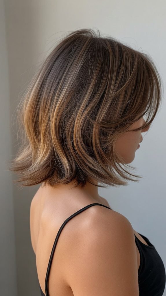 Layered Shoulder Bob Back Profile