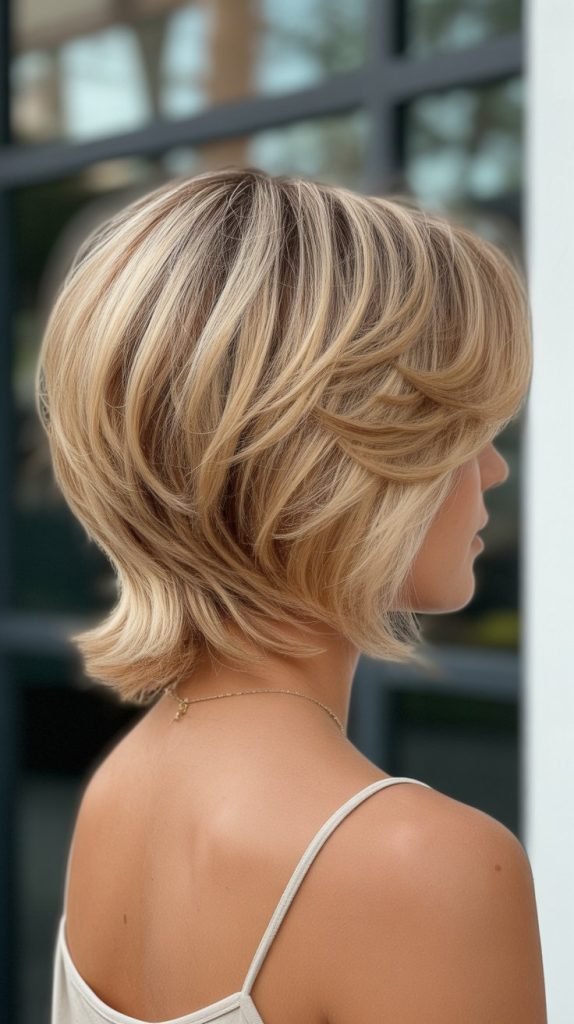 9. Feathered Layer Bob