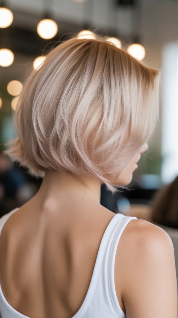  Razor Cut Medium Bob Back View