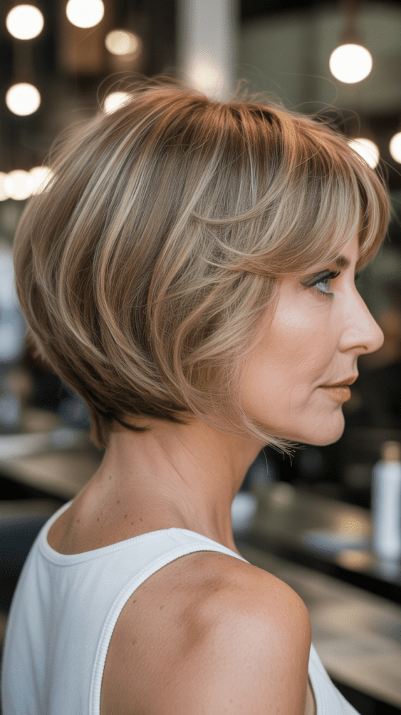 Layered Inverted Bob with Bangs