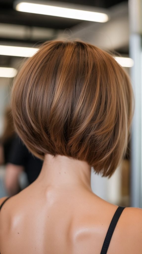 8. Stacked Blunt Bob with Volume Distribution