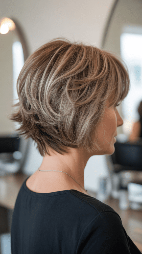 Textured Inverted Bob with Choppy Layers