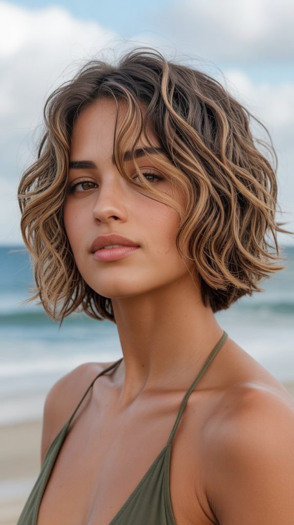 Tousled Beach Bob with Wispy Fringe