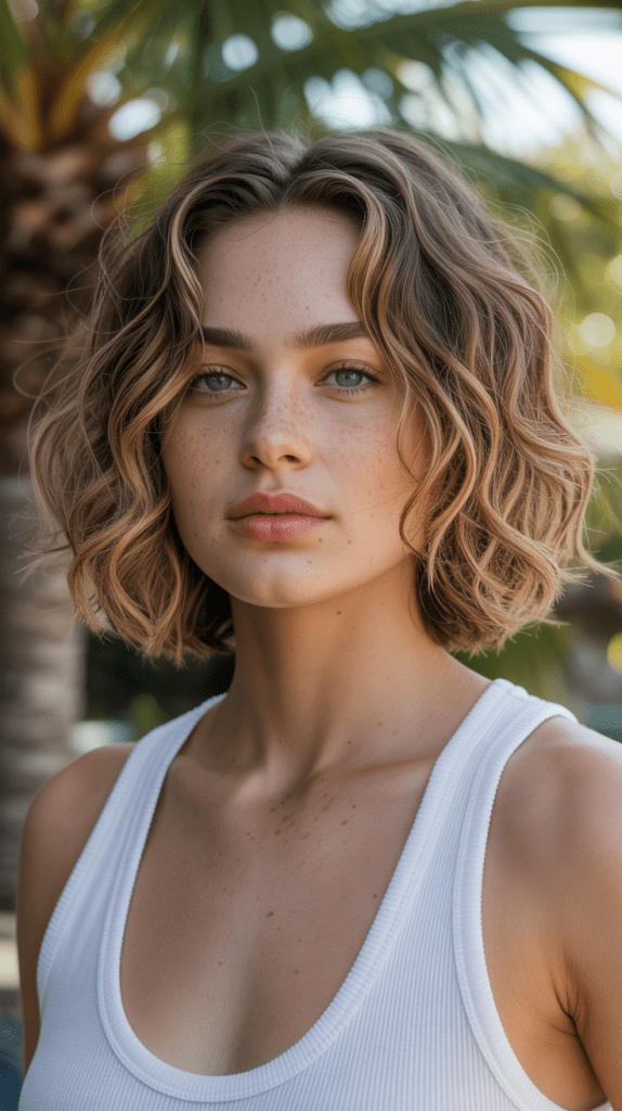 Wavy Layered Bob with Sea Salt Texture