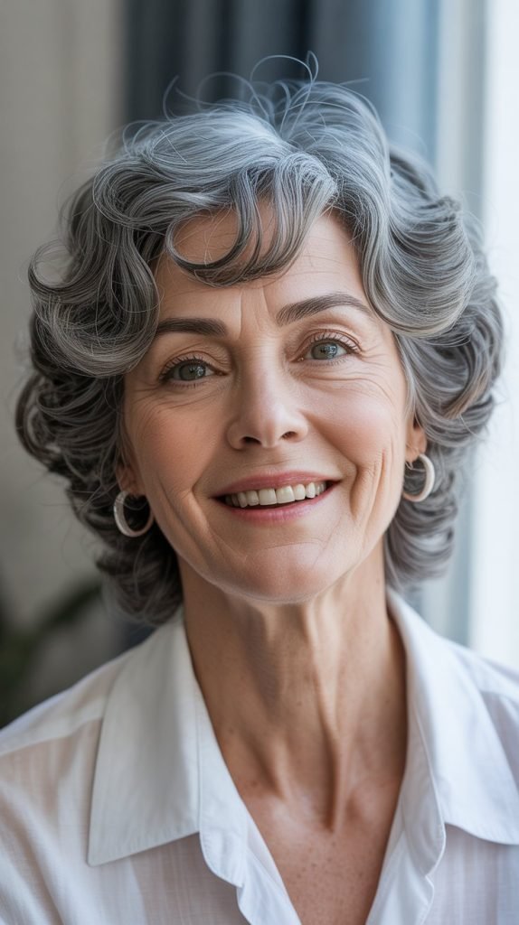 Curly Side-Swept Bangs