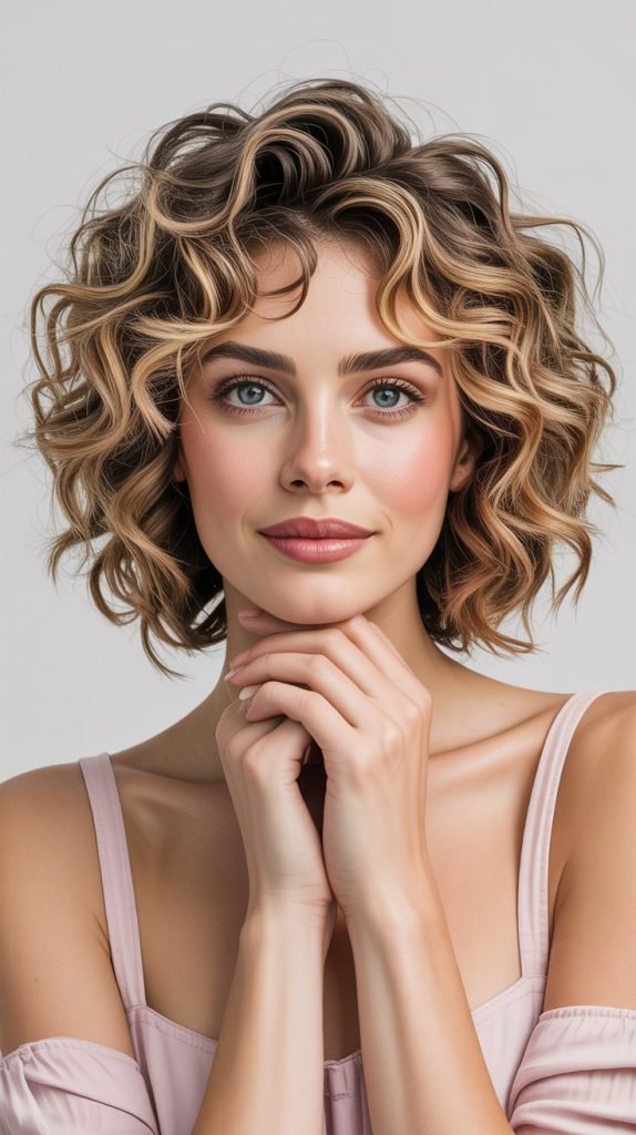 Curly Face-Framing Layers