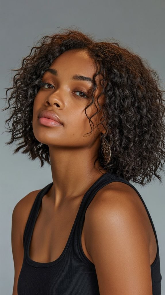 Blown Out Natural Bob with Stretched Texture