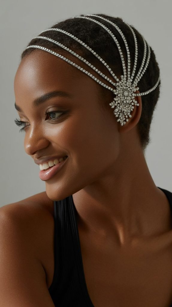 Straight Hair with Hair Jewelry