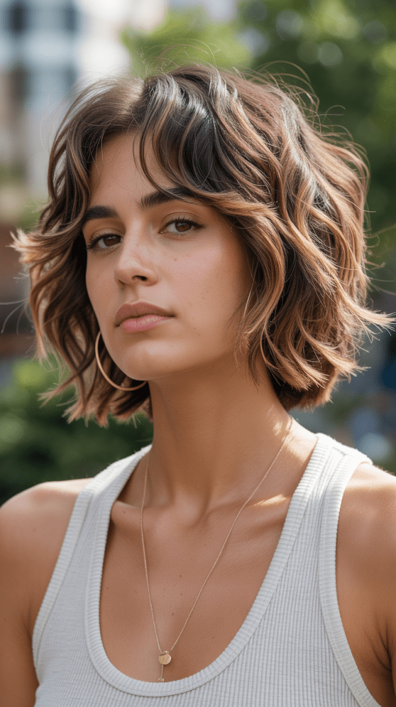 Messy Jaw-Length Bob with Wispy Side Bangs