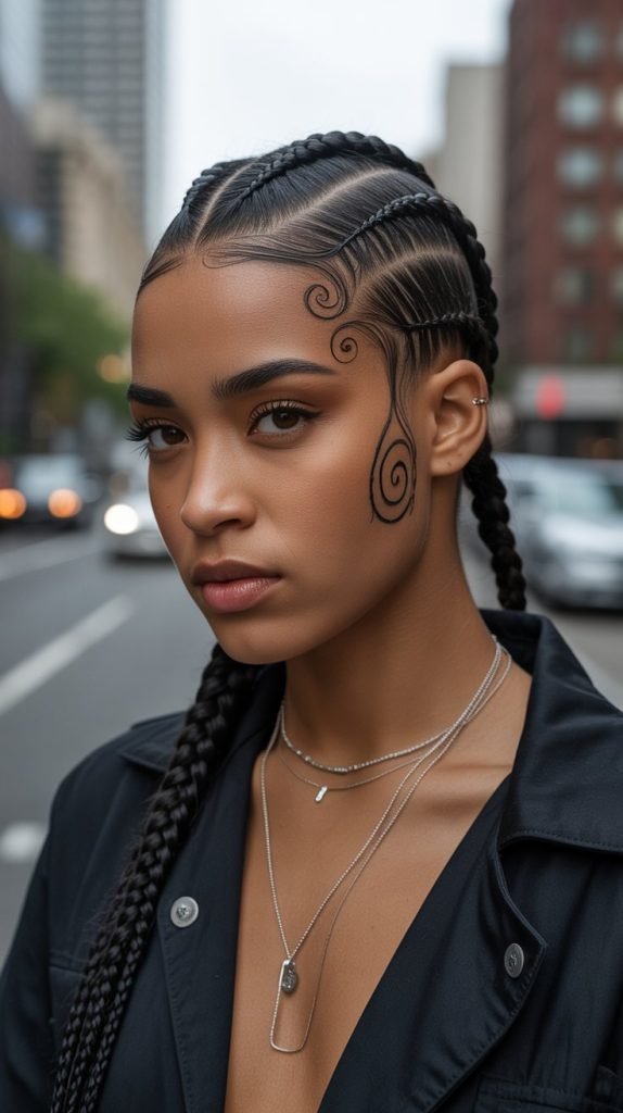  Mohawk Braid with Side Designs