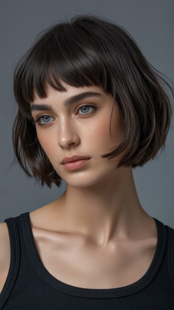 Rounded Bob with Baby Bangs
