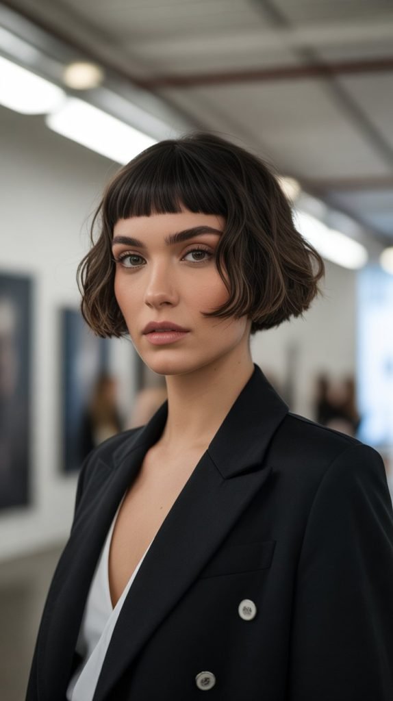 French Bob with Undercut and Bold Bangs