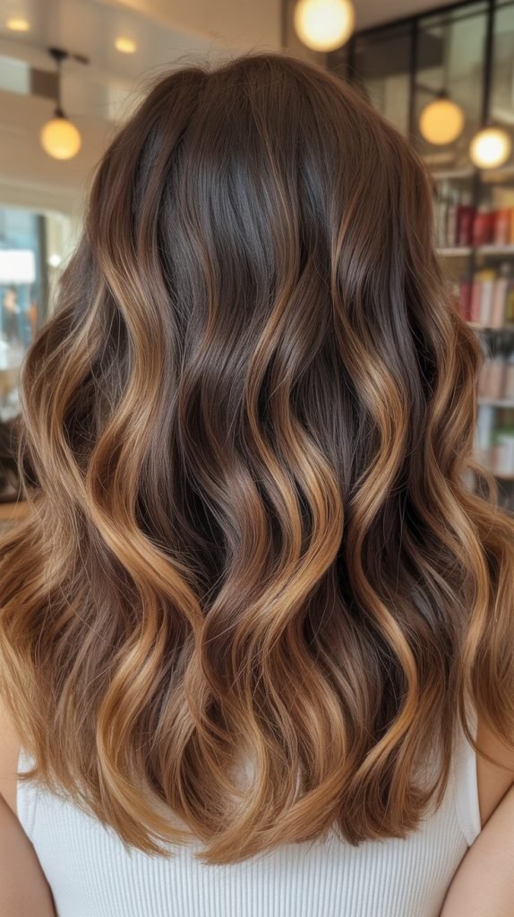 Warm Brunette Balayage Highlights
