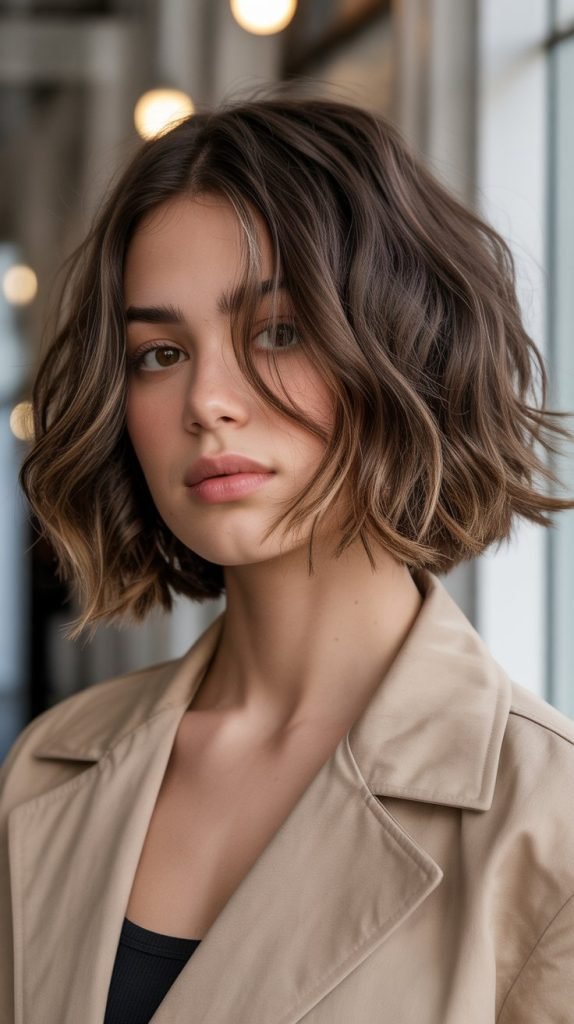  Layered Jawline Bob with Face-Framing