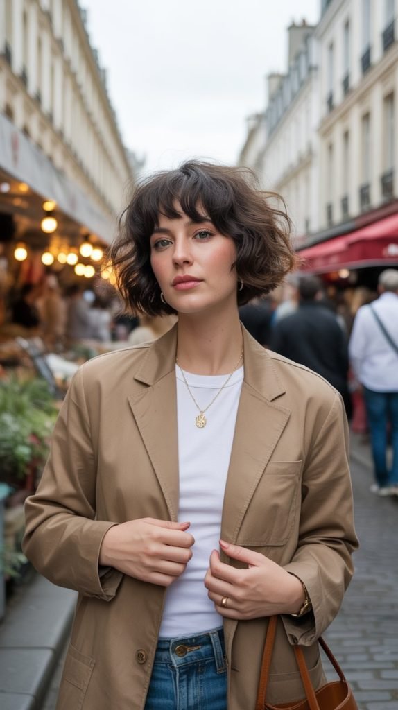 Disheveled French Bob with Messy Bangs