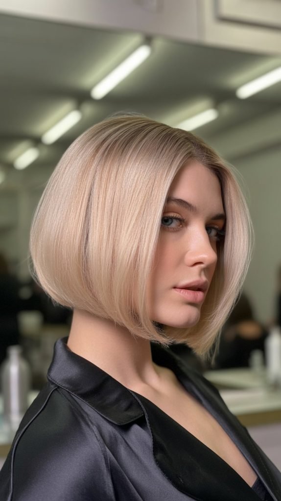 Champagne Blonde Precision Cut