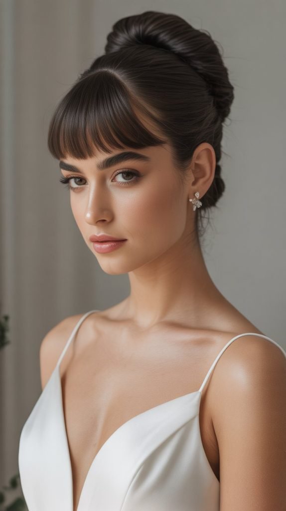 French Twist with Micro Bangs