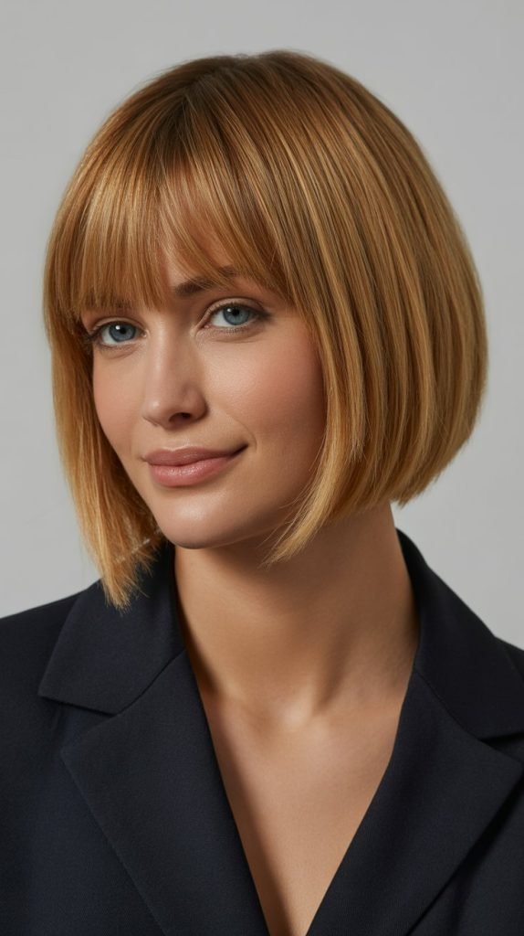 Chin-Length Bob with Graduated Bangs