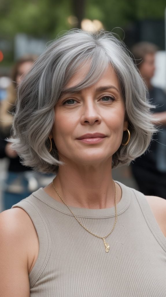 Choppy Chin Bob for Mature Women