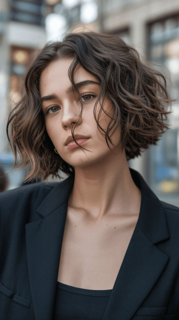 Choppy Wavy Bob with Irregular Ends