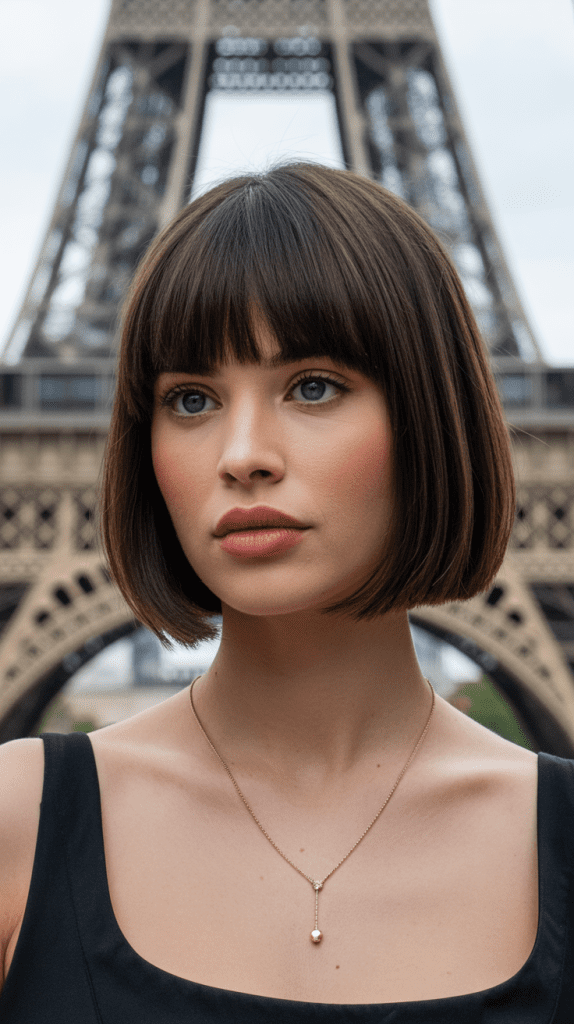  French Bob with Straight-Across Bangs
