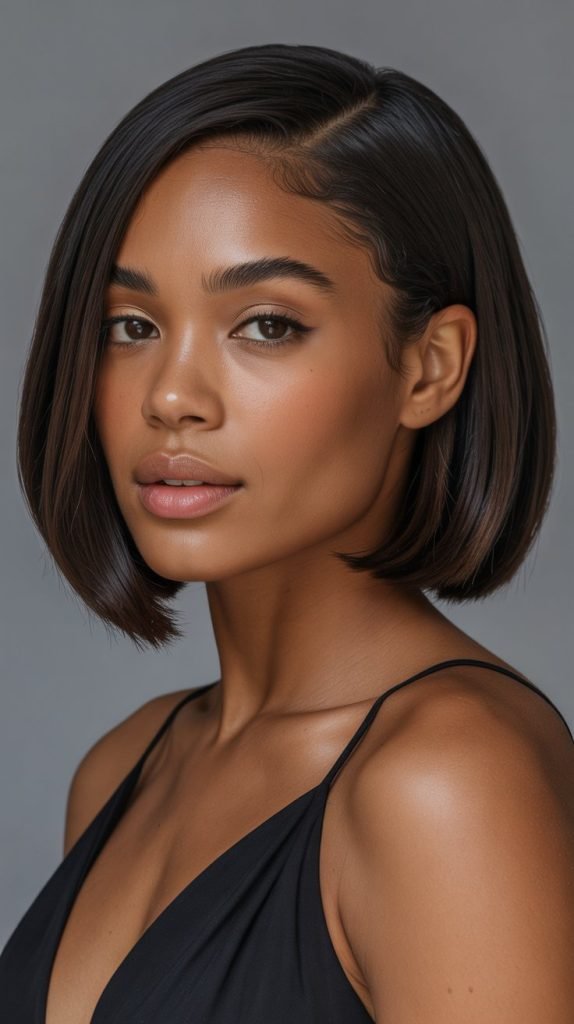 21. Sleek Middle-Parted Bob