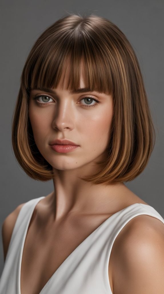  Chin-Length Bob with Fringe