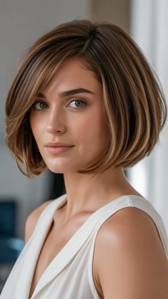 Graduated Bob with Wispy Side Bangs