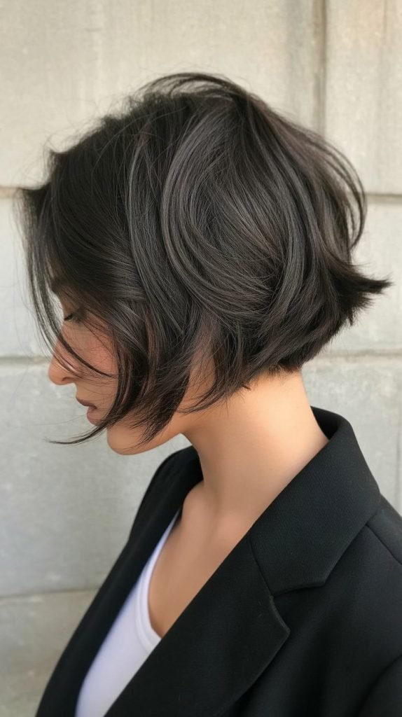 Short Layered Blunt Bob