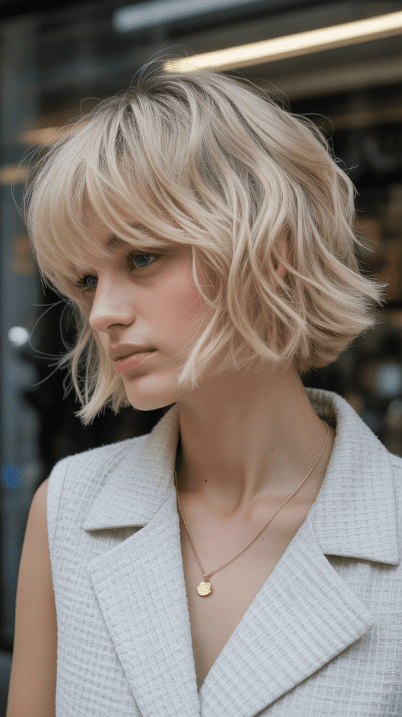 Textured French Bob with Choppy Layers