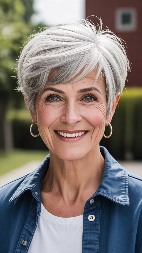 9. Pixie with Long Side Bangs