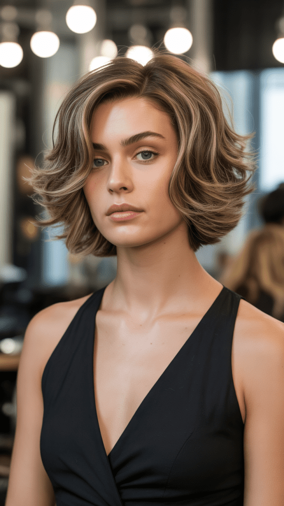  Layered French Bob with Volume at Crown