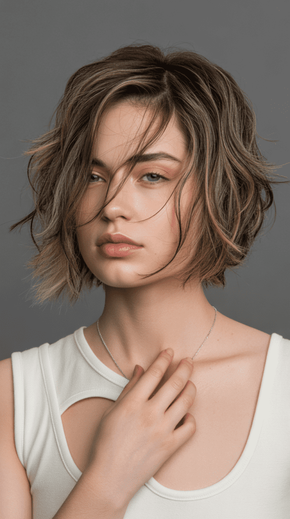 Contemporary Layered Bob with Mixed Textures
