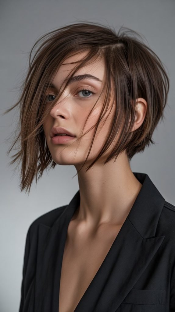 Asymmetric Bob with Choppy Fringe