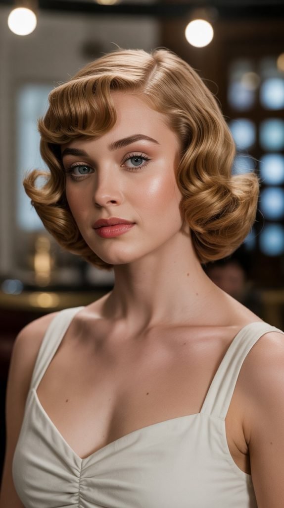 Vintage-Inspired Micro Bob with Pin-Up Fringe