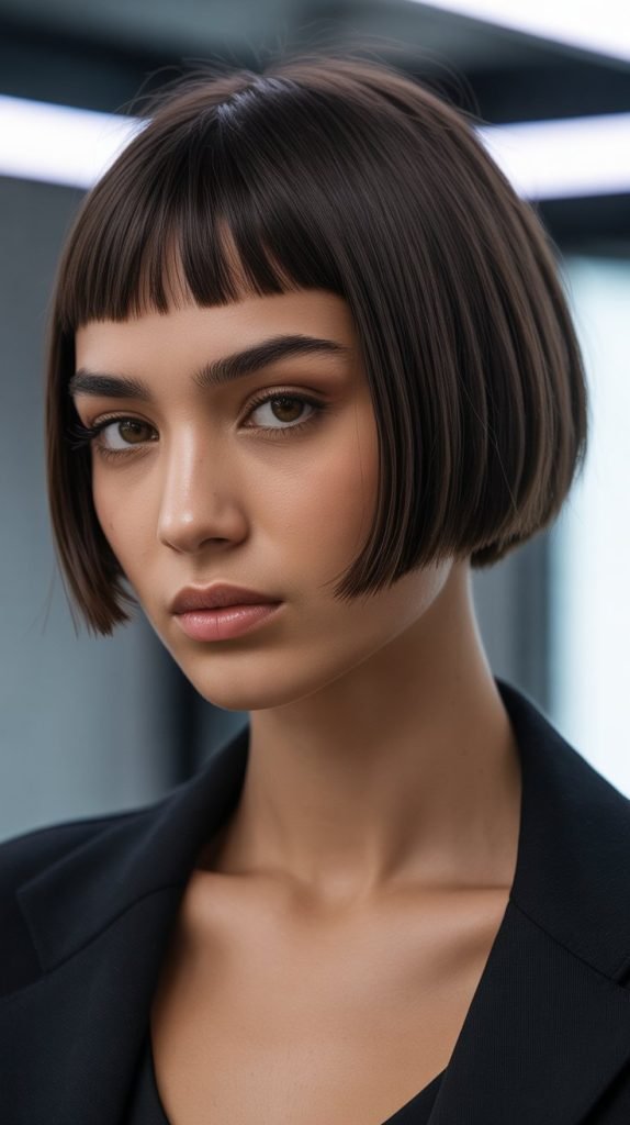 Sleek Micro Bob with Micro Fringe