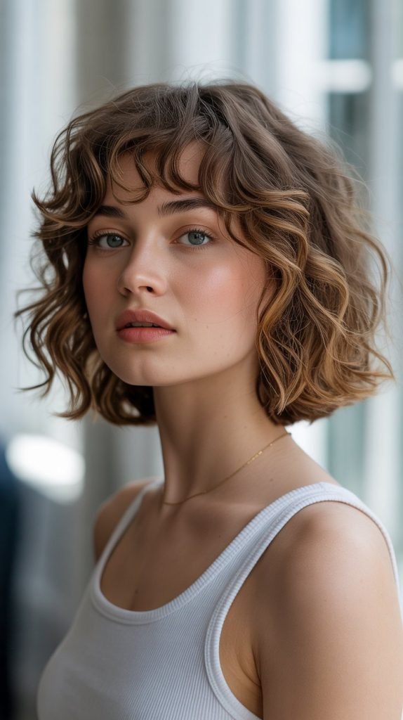 Wavy Bob with Natural Fringe