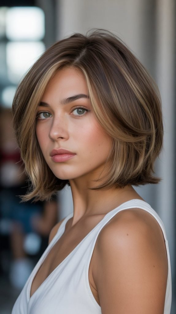 Layered French Bob for Oval Faces