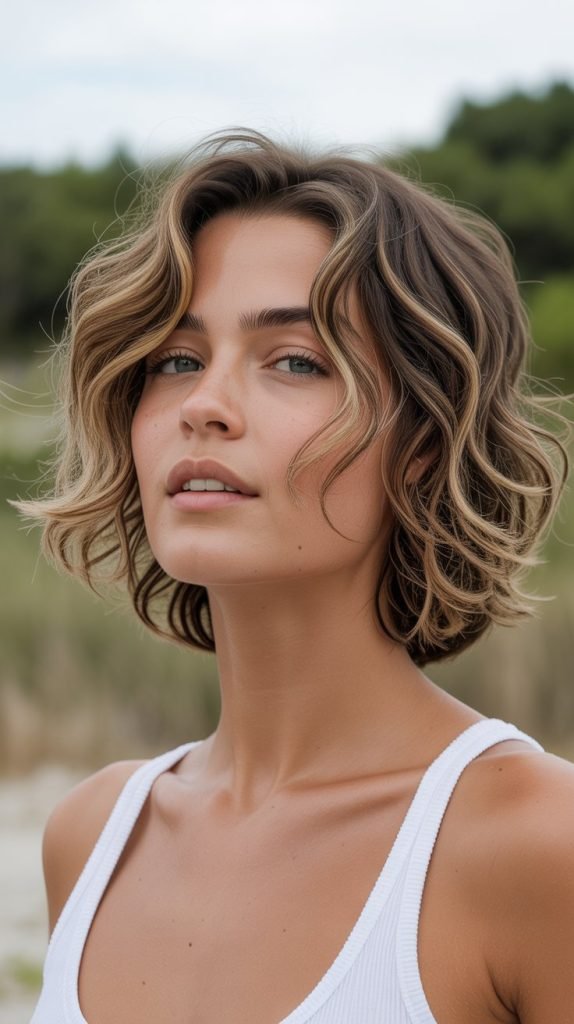 Beachy Waves Layered French Bob